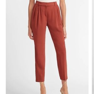 High Waisted Pleated Front Ankle Pants